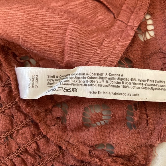 FP One Free People Lace Bralette in Rust Size Large - Picture 3 of 6